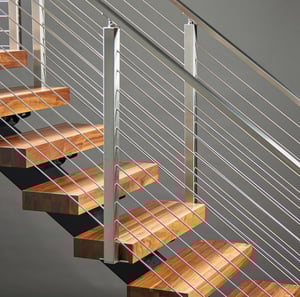 Rod Railing on FLIGHT floating stairs